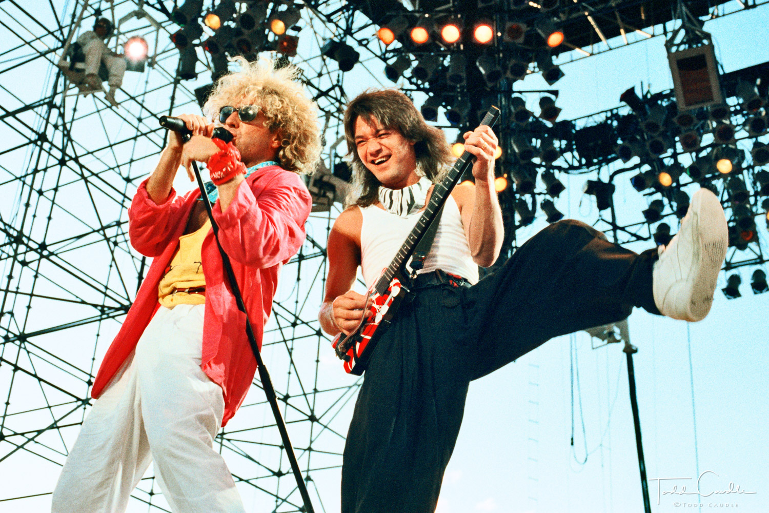 Van Halen, Eddie Van Halen, Alex Van Halen, Michael Anthony, Sammy Hagar, Folsom Field, 1986